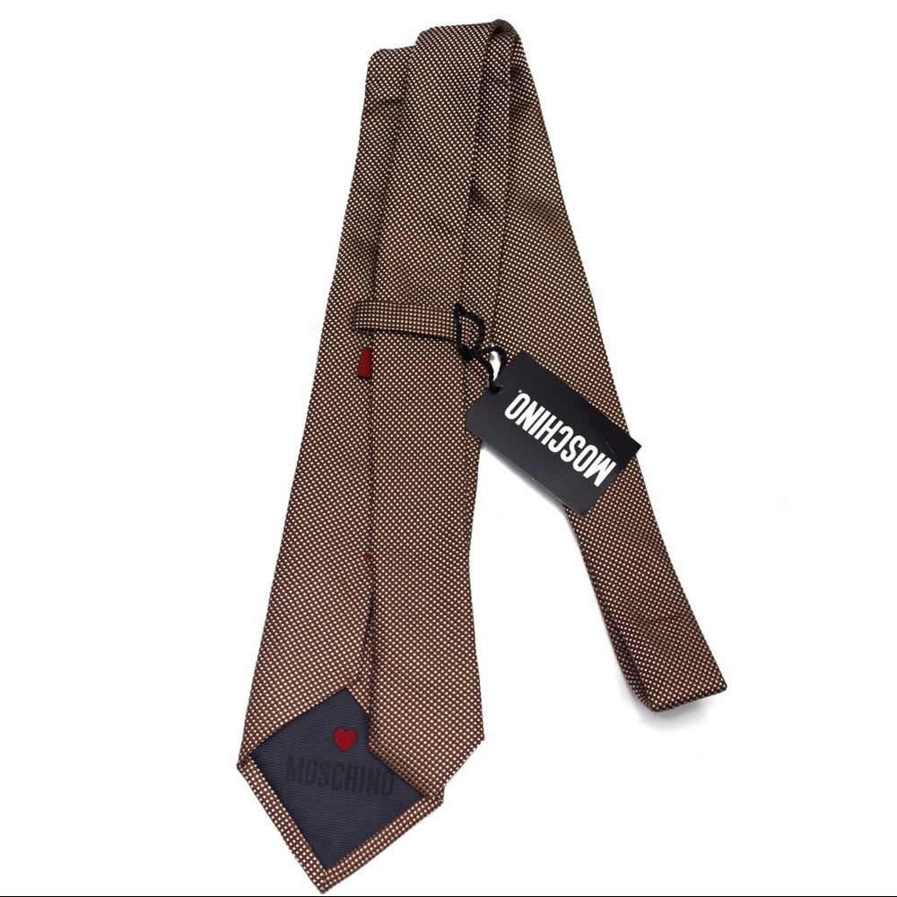 NWT Moschino Cravatta Square Dotted Tie - Picture 4 of 8